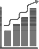 Black growing bar chart in flat style. vector