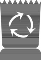 Flat style recycle in black and white color. vector