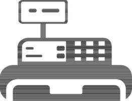 Cash register in black and white color. vector