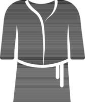 Bathrobe icon in black and white color. vector