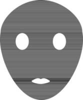 Isolated icon of facial mask in black and white color. vector