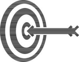 Black and white target with arrow. vector