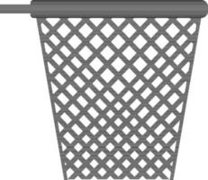 Flat style basketball net in black and white color. vector