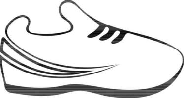 black and white shoe in flat style. vector