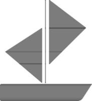 Sailboat in black and white color. vector