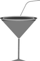 Cocktail glass in black and white color. vector