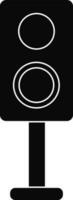 black and white traffic light signal in flat style. vector