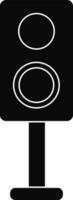 black and white traffic light signal in flat style. vector