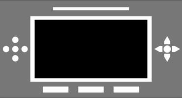 Black and white handheld game. vector