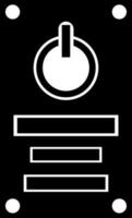 black and white power button in flat style. vector