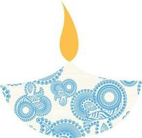 Illustration of illuminated oil lamp Diya. vector