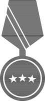 Black and white badge star medal. vector