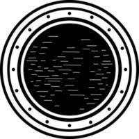 Illustration of a mine bomb in black and white color. vector