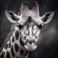 Close up portrait of giraffe photo