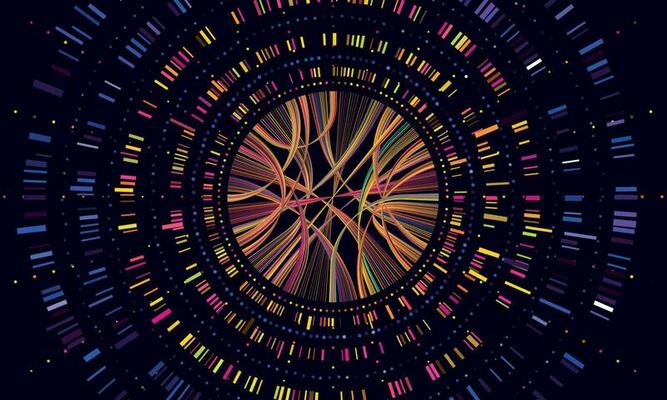 Genome data. Genetics sequence barcode visualisation, dna test and genetic medical sequencing map vector concept illustration