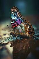 Butterfly with reflection, generate ai photo