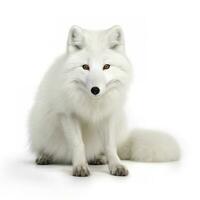 Arctic fox isolated on white background, generate ai photo