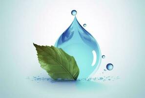 drop of water contains earth and leaves, in the style of water and land fusion, environmental awareness, generate ai photo