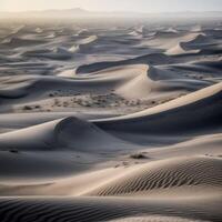 Gray sand dunes in the dessert photo