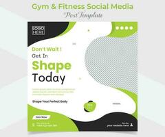 gym workout square flyer post banner and social media post template design vector