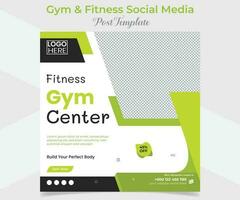 gym fitness social media post and square flyer post banner template design vector