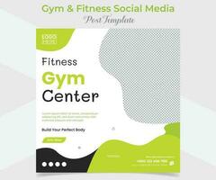 gym and fitness square flyer post banner and social media post template design vector