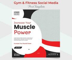 fitness training social media post and square flyer post banner template design vector