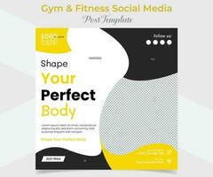 fitness and gym workout training social media post and square flyer post banner template design vector