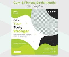 gym workout square flyer post banner and social media post template design vector