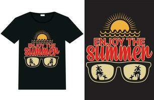 disfrutar el verano, verano camiseta diseño, y verano vector modelo diseño