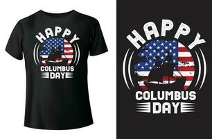 Happy Columbus Day T-Shirt and vector-template vector