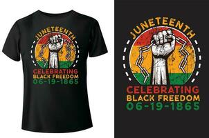 diecinueve de junio celebrando negro libertad 1965 camiseta diseño y vector ilustración