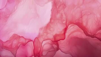 Abstract alcohol ink texture marble style background pink and gold texture, Pink abstract alcohol ink background fluid watercolor, generate ai photo