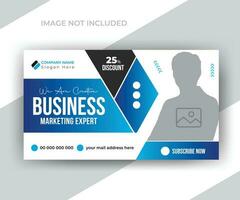 Modern business marketing agency video thumbnail design or ads promotions web banner template vector