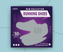 Exclusive collection shoes sale for social media post or square web banner template design vector