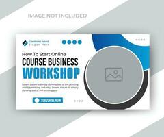 Digital marketing and corporate business video thumbnail or web banner template vector