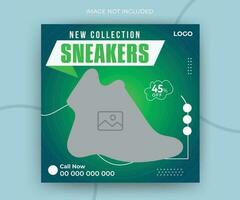 Exclusive shoes collection for timeline social media post web banner ads promotion template vector