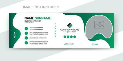 Mail signature template or mail footer and personal social media web cover banner design vector