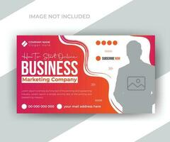 Corporate business digital marketing agency youtube business video thumbnail or web banner template vector