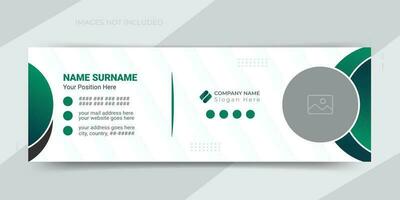 Modern and minimalist email signature or email footer design and Personal social media cover page template vector