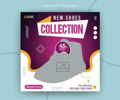 Exclusive sneakers shoes collection for timeline social media post web banner ads promotion template vector