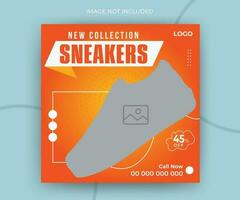 Modern shoes sale for social media timeline post or web banner template design vector