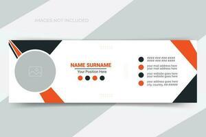 Email Signature Template Design Or Email Footer Personal Social Media Cover vector