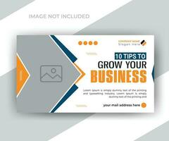 Business solution video thumbnail and social media web banner template design vector