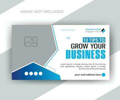 Business solution video thumbnail and social media web banner template design vector