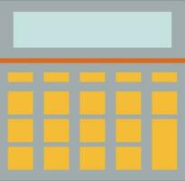 Calculator in yellow and gray color. vector