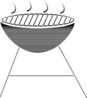 Barbecue on grill in black and white color. vector