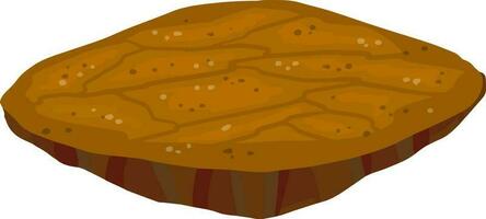 Dry land steppes and deserts. Dirt and dust. Brown floor. Cartoon illustration. Platform ground vector