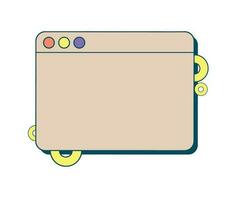 Retro computer interface. Vintage old browser and dialog window template in 90s style isolated on white background vector