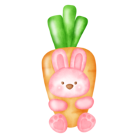 Watercolor pink bunny rabbit clipart. png